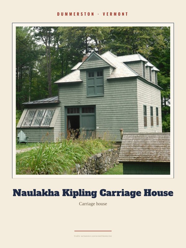 Dummerston Naulakha Kipling Carriage House Landmark Print artwork detail