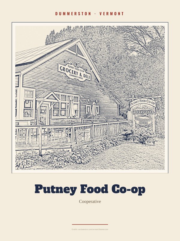 Dummerston Putney Food Co-op Landmark Print artwork detail