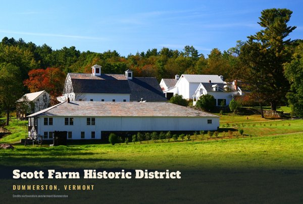 Dummerston Scott Farm Historic District Postcard artwork detail