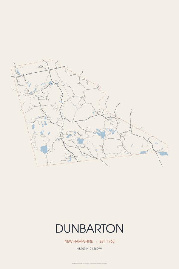 Dunbarton Street Map Poster · Linen artwork detail