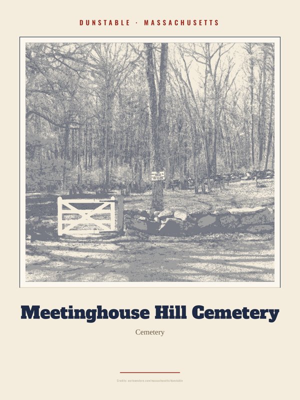 Dunstable Meetinghouse Hill Cemetery Landmark Print artwork detail