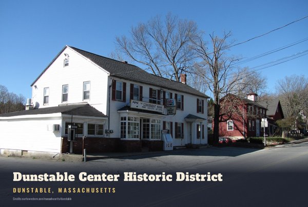 Dunstable Dunstable Center Historic District Postcard artwork detail