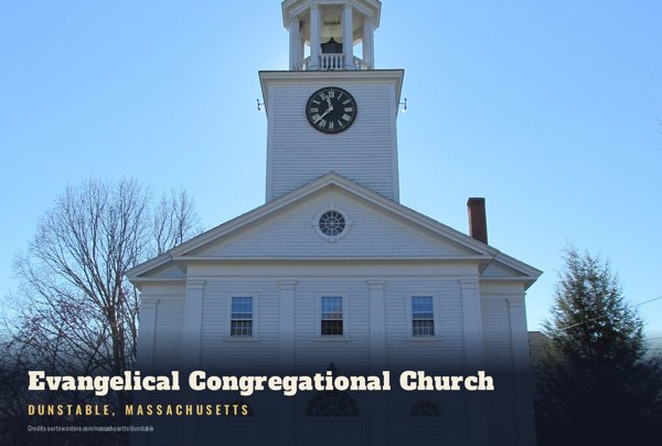 Dunstable Evangelical Congregational Church Postcard artwork detail