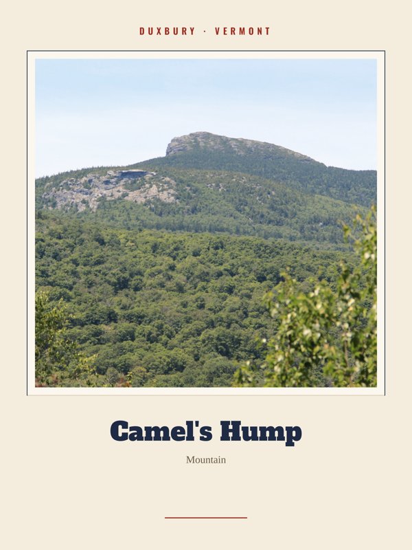 Duxbury Camel's Hump Landmark Print artwork detail