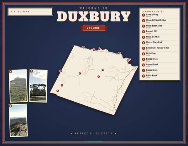 Duxbury Map Placemat artwork detail