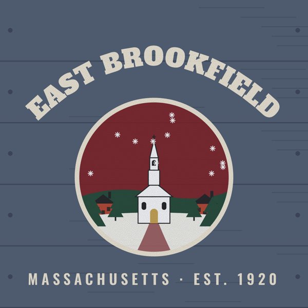 East Brookfield Hometown Wood Sign artwork detail
