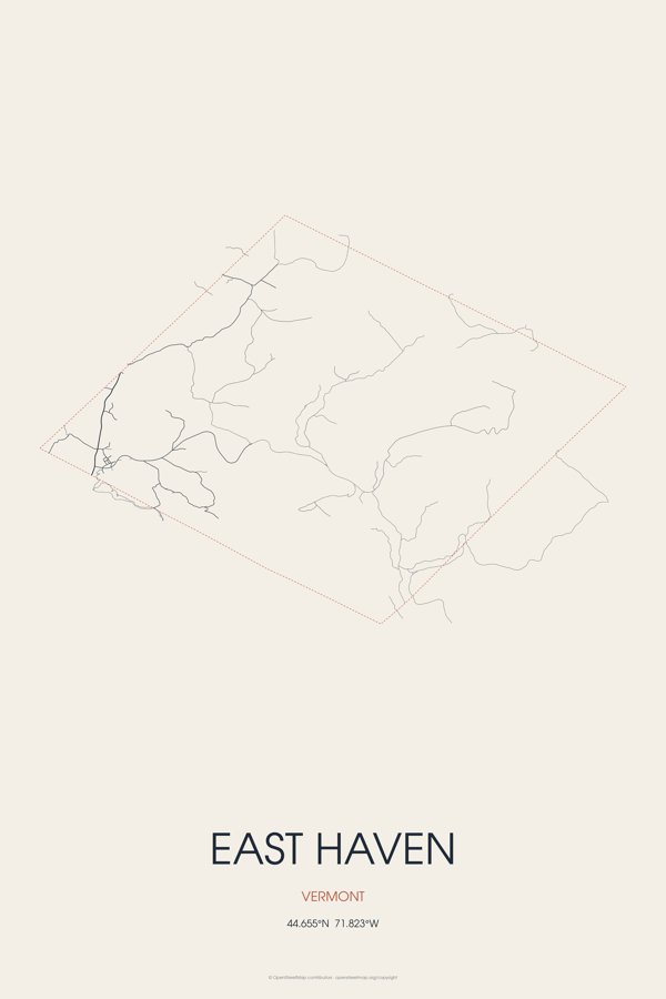 East Haven Street Map Poster · Linen artwork detail
