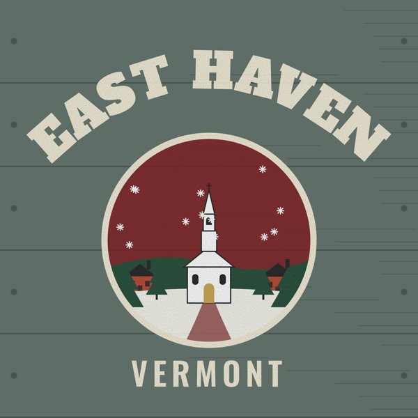 East Haven Hometown Wood Sign artwork detail