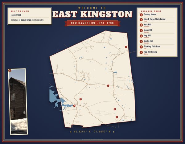 East Kingston Map Placemat artwork detail