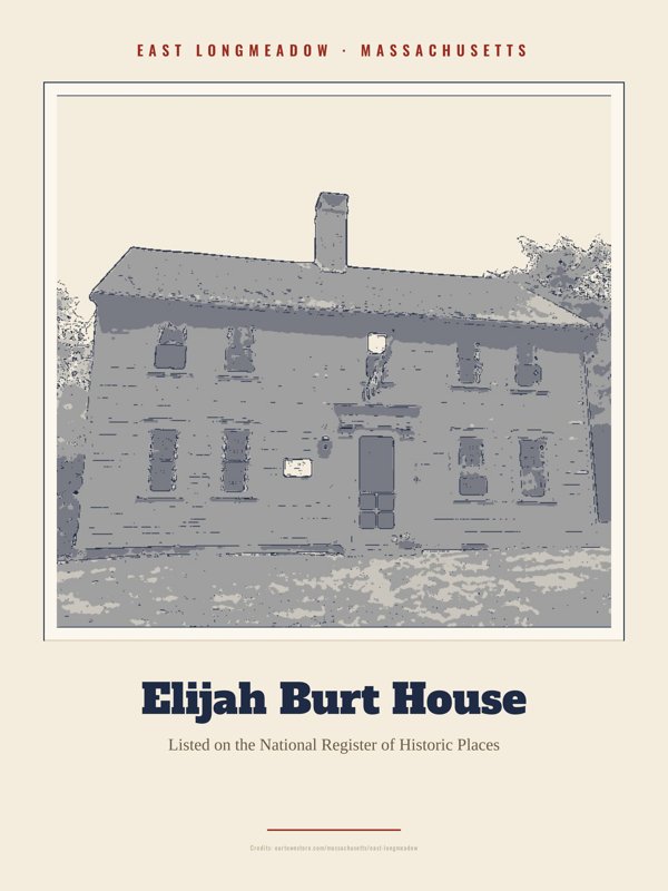 East Longmeadow Elijah Burt House Landmark Print artwork detail