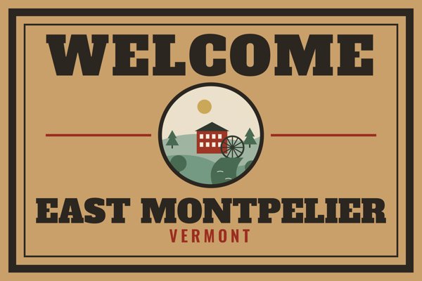 East Montpelier Welcome Doormat artwork detail