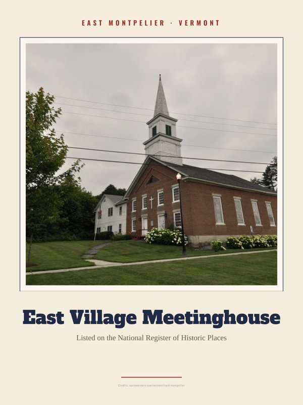 East Montpelier East Village Meetinghouse Landmark Print artwork detail
