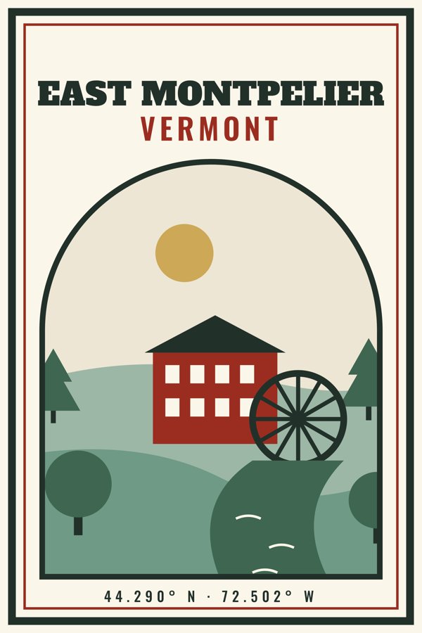 East Montpelier Garden Flag artwork detail