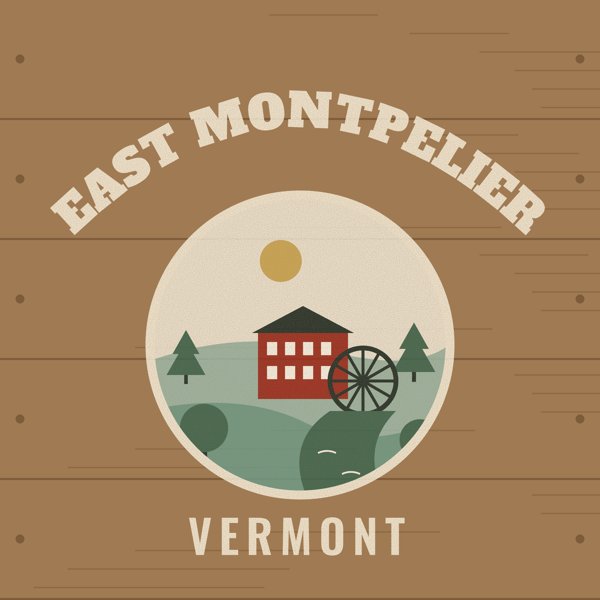 East Montpelier Hometown Wood Sign artwork detail