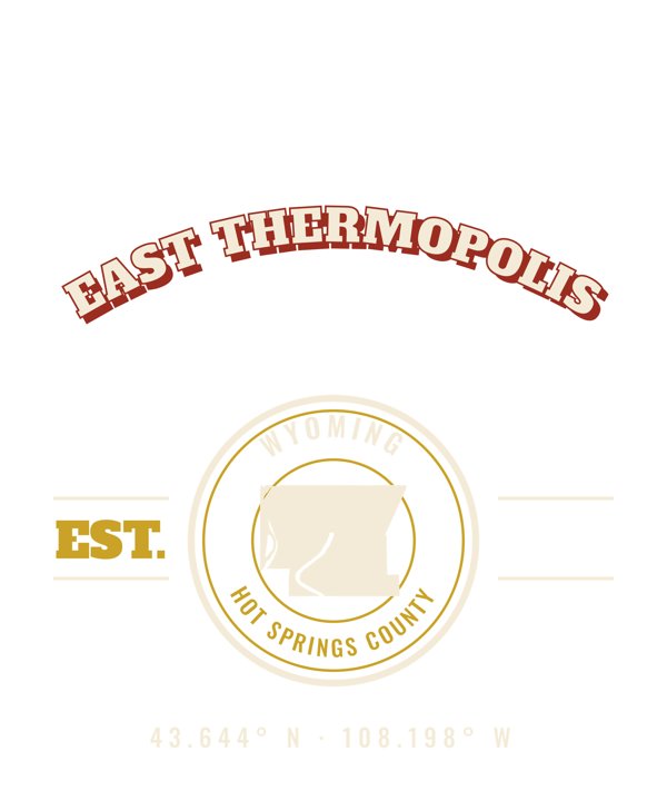East Thermopolis Est. Tee artwork detail