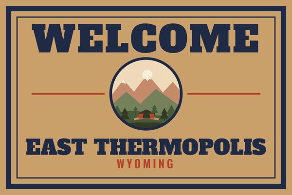 East Thermopolis Welcome Doormat artwork detail
