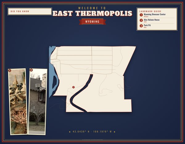 East Thermopolis Map Placemat artwork detail