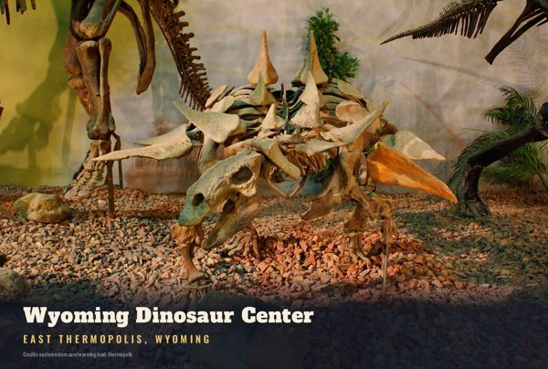 East Thermopolis Wyoming Dinosaur Center Postcard artwork detail
