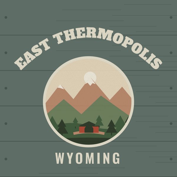 East Thermopolis Hometown Wood Sign artwork detail