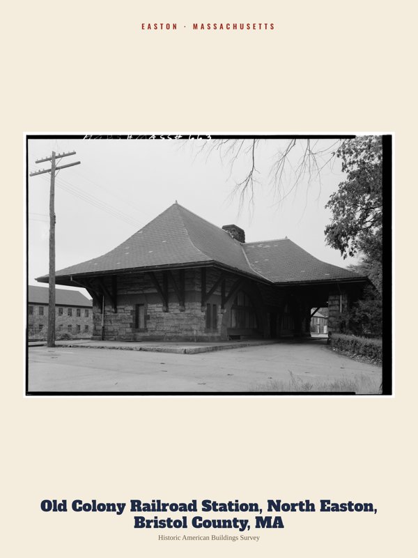 Easton Old Colony Railroad Station, North Easton, Bristol County, MA Archive Print artwork detail