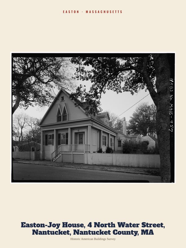 Easton Easton-Joy House, 4 North Water Street, Nantucket, Nantucket County, MA Archive Print artwork detail