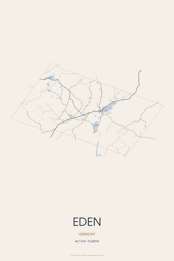Eden Street Map Poster · Linen artwork detail