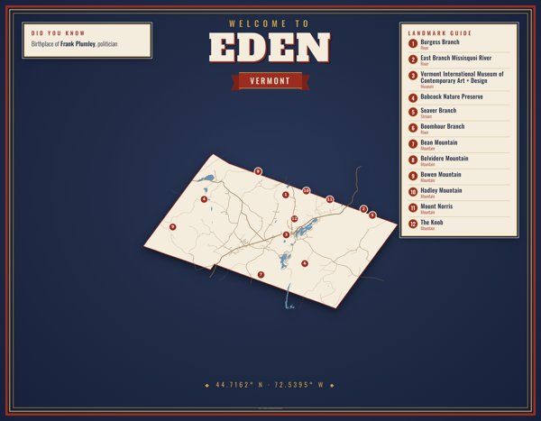 Eden Map Placemat artwork detail