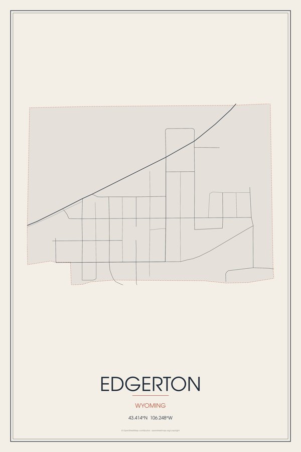 Edgerton Street Map Poster · Linen artwork detail