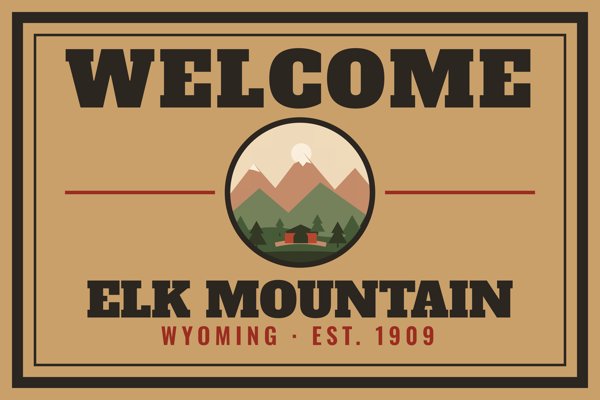 Elk Mountain Welcome Doormat artwork detail
