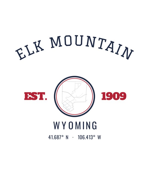 Elk Mountain Hometown Ornament artwork detail