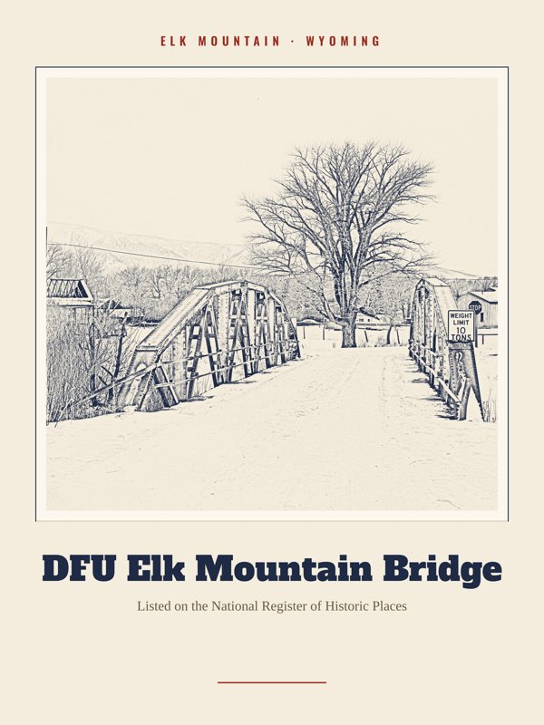 Elk Mountain DFU Elk Mountain Bridge Landmark Print artwork detail