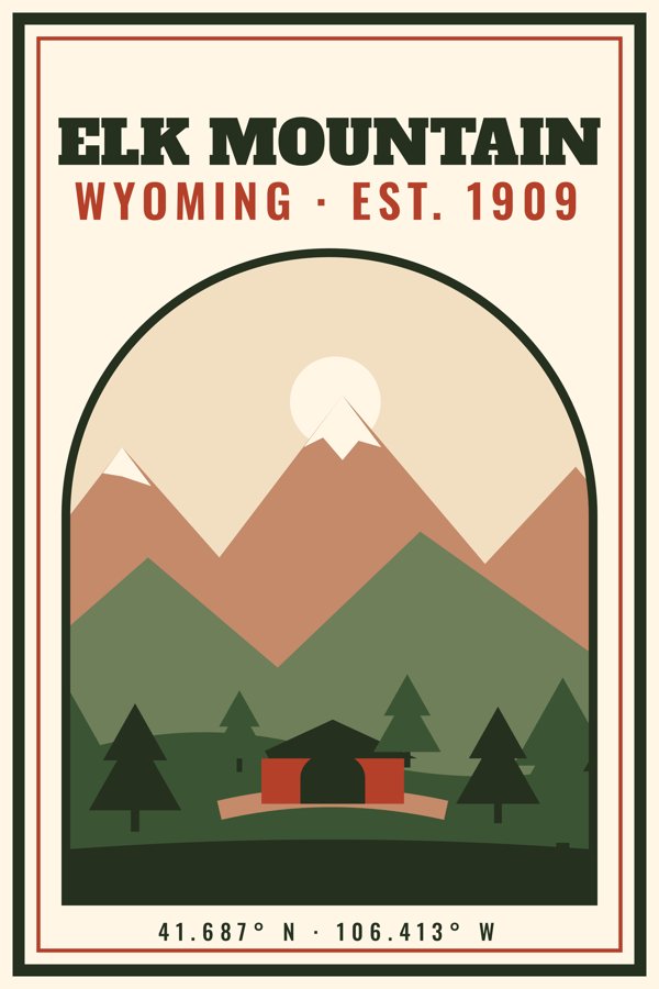 Elk Mountain Garden Flag artwork detail