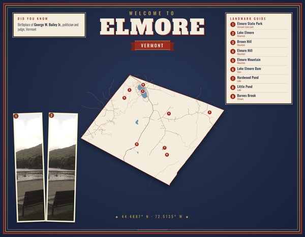 Elmore Map Placemat artwork detail