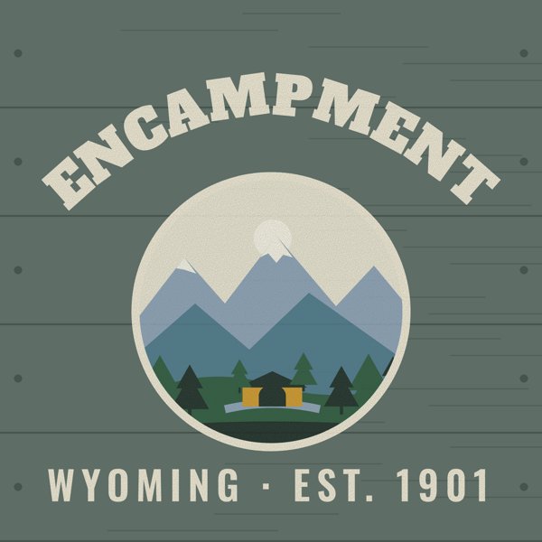 Encampment Hometown Wood Sign artwork detail