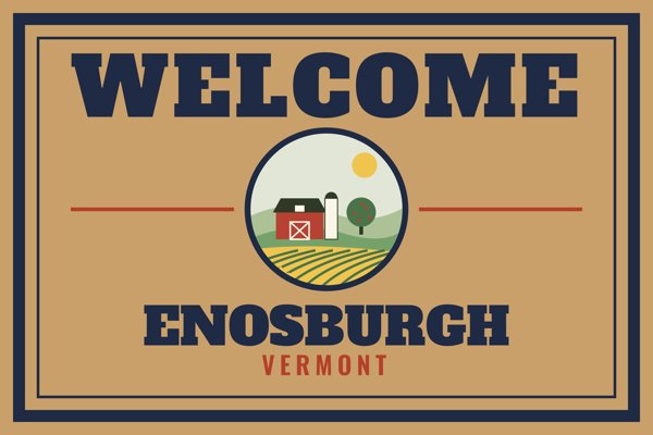 Enosburgh Welcome Doormat artwork detail