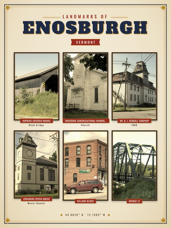 Enosburgh Landmarks Photo Poster artwork detail