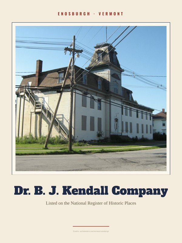 Enosburgh Dr. B. J. Kendall Company Landmark Print artwork detail
