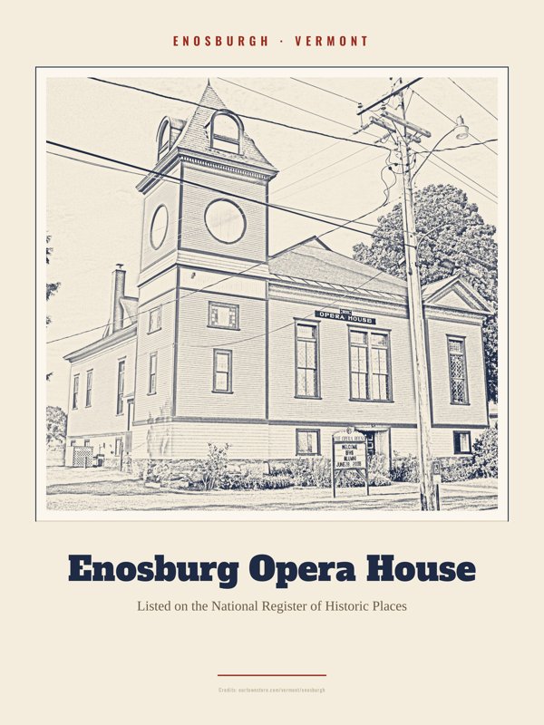 Enosburgh Enosburg Opera House Landmark Print artwork detail