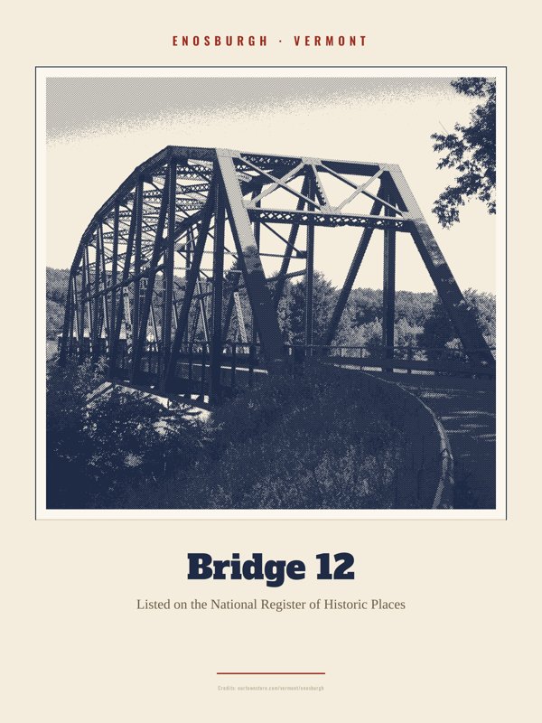 Enosburgh Bridge 12 Landmark Print artwork detail