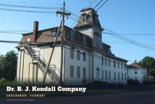 Enosburgh Dr. B. J. Kendall Company Postcard artwork detail