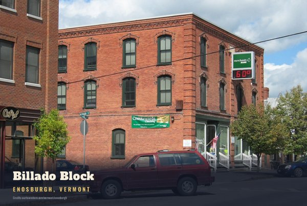 Enosburgh Billado Block Postcard artwork detail