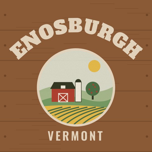 Enosburgh Hometown Wood Sign artwork detail