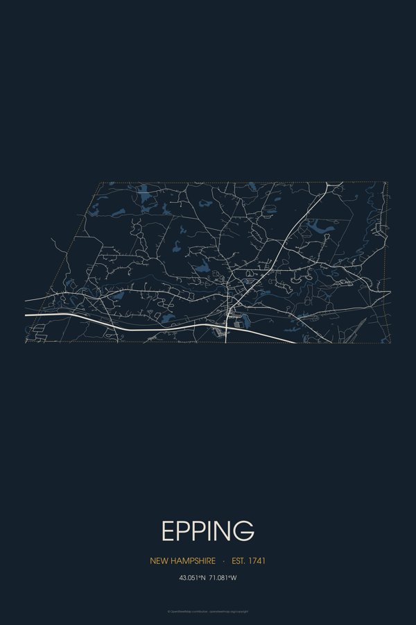 Epping Map Throw Pillow artwork detail