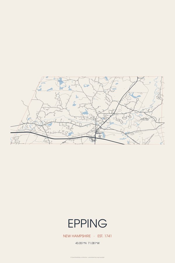 Epping Street Map Poster · Linen artwork detail