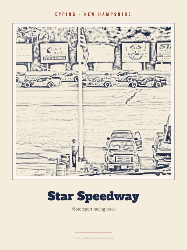 Epping Star Speedway Landmark Print artwork detail
