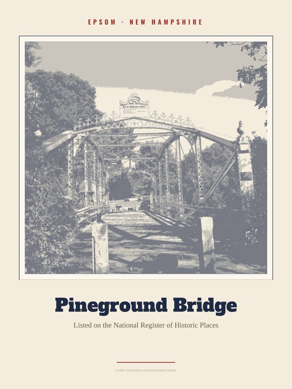 Epsom Pineground Bridge Landmark Print artwork detail