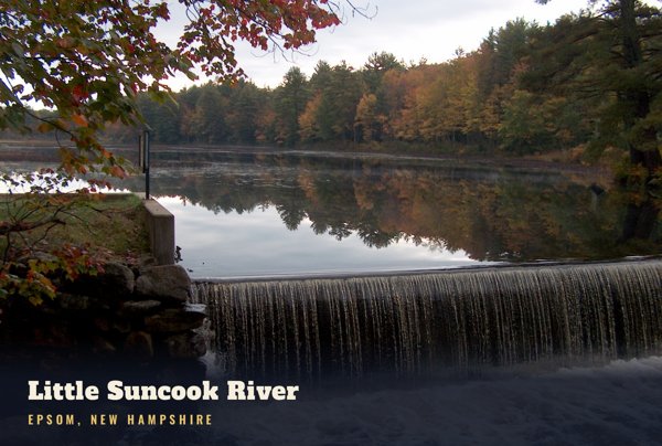 Epsom Little Suncook River Postcard artwork detail