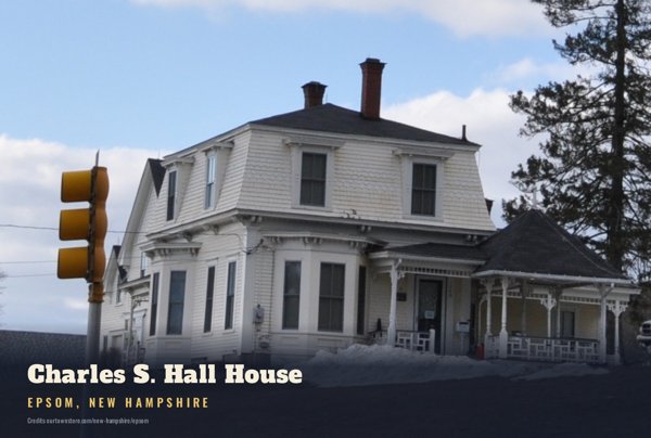 Epsom Charles S. Hall House Postcard artwork detail