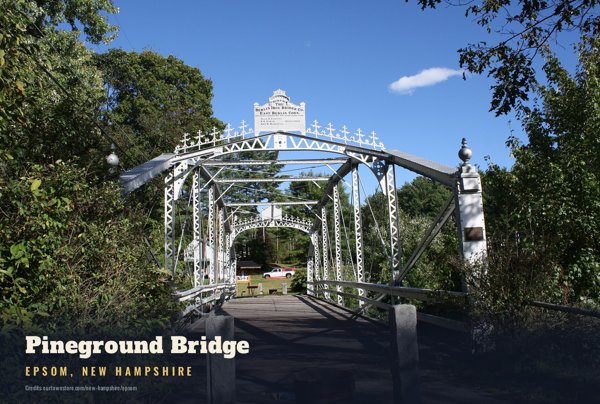 Epsom Pineground Bridge Postcard artwork detail