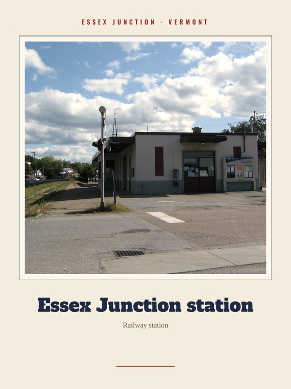 Essex Junction Essex Junction station Landmark Print artwork detail
